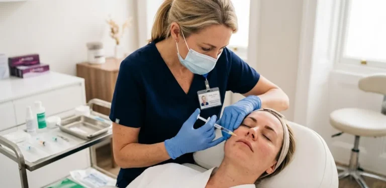 injekcijski tretma postopek injiciranja v estetski kliniki
