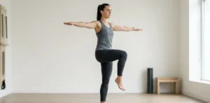 vaja ravnotežja na eni nogi za stabilnost kolena